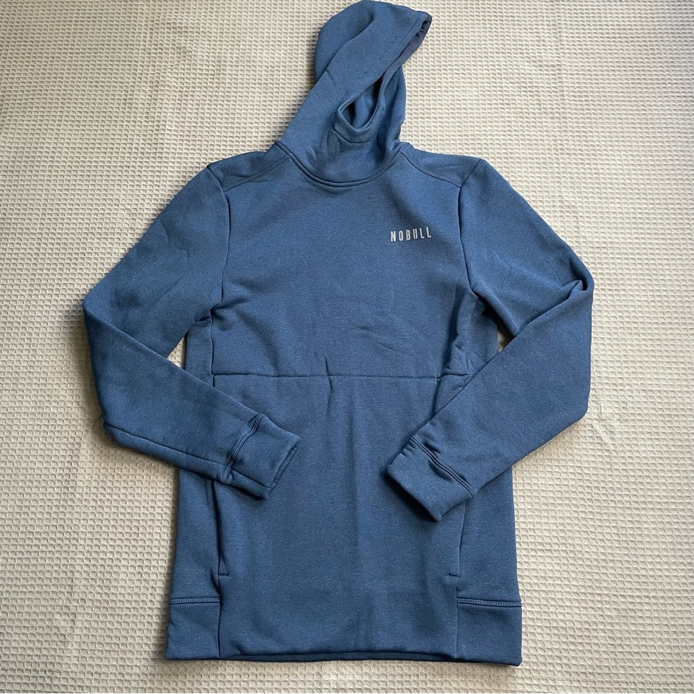 NoBull Performance Fleece Hoodie Sweatshirt‎ Small Men’s Blue Athletic